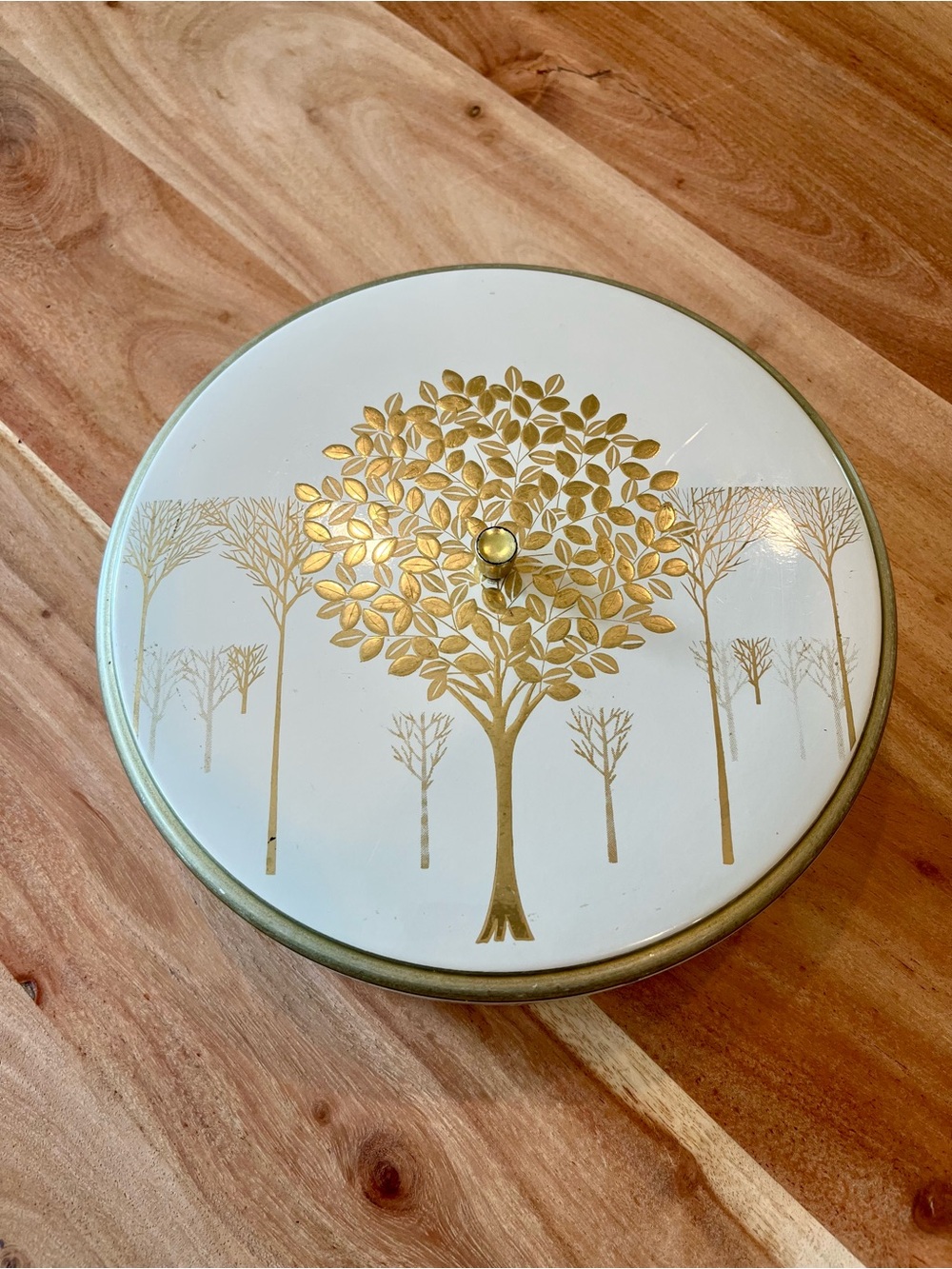 Vintage MCM Otagiri Golden Mist Lacquerware Divided Lidded Dish